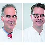 Martin Fassnacht (links) und Timo Deutschbein vom Uniklinikum Würzburg leiten die multizentrische Studie NAPACA, die bei 3656 StudienteilnehmerInnen die Auswirkungen einer Kortisolaussschüttung von gutartigen Nebennierentumoren untersucht.