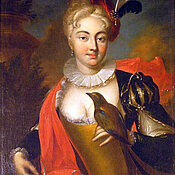 Aurora von Königsmarck im Jagdkostüm, um 1700.