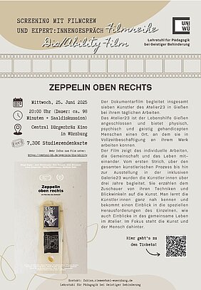 Filmplakat zum Dokumentarfilm "Zeppelin oben rechts"