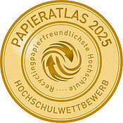 Die Medaille für die „Recyclingpapier-freundlichste Hochschule“. 