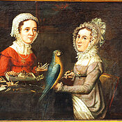 Doppelporträt von Barbara (rechts) und Katharina Thein, gemalt von Carl Fesel 1822. 
