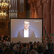 Bayerns Wissenschaftsminister Markus Blume übermittelte einen Gruß per Video.