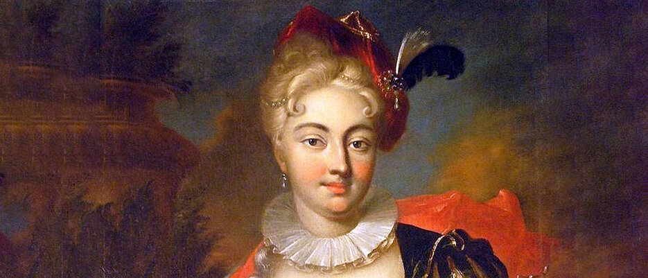 Aurora von Königsmarck im Jagdkostüm, um 1700. 