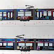 Das Design der "Röntgen-Straßenbahn" stammt von Stadtgrafiker Markus Westendorf.