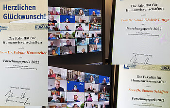 Die Preisträger:innen 2022 (Bild: Fakultät für Humanwissenschaften, Universität Würzburg)